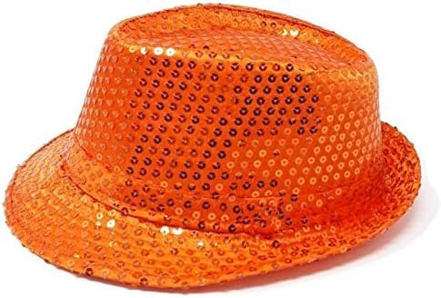 Generico IL! Chapeau à paillettes unisexe Disco Jazz Fedora pour fête, carnaval, mascarade