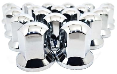 Generisch 100x Radmutterkappen Lange 33mm Chrom LKW Radmutterabdeckung Radmutterschutz Kappe