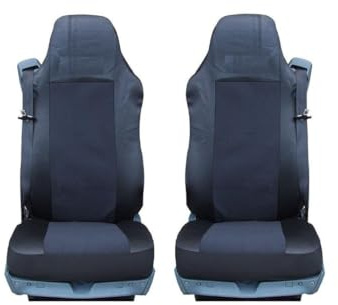 Générique Housses Couvre-Siège 1+1 Tissu Luxe Noir Protecteur De Siège pour Camions et Poids-Lourds Compatible avec Man TGX TGL TGA