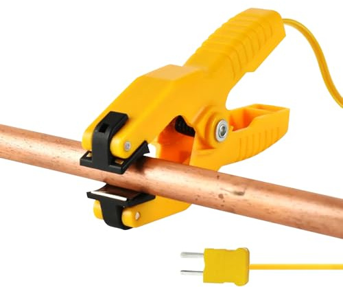 Pipe Clamp Thermocouple K-Type Thermocouple Sensor Temperature Lead Pipe Clamp, 13/8, -40200℃. HVAC Tool, HVAC Thermometer, Klein HVAC Temperature Clamp.