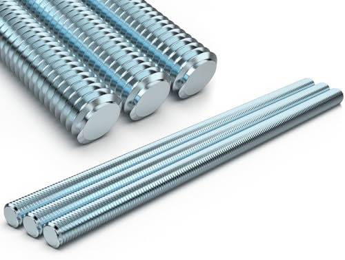 3 Stück Gewindestange M8 x 30CM Verzinkt Gewindestangen Karbonstahl Gewindestifte DIN 975 Festigkeitsklasse 4.8 Gewindestab mit Metrischem Vollgewinde Metrisch Gewinde Stangen nach Normen Threaded Rod