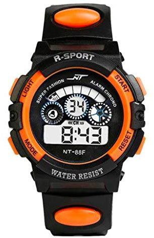 AKTOUR Mi Band 6 Orologio Sportivo da ragazzo Orologio da uomo al quarzo impermeabile con data sportiva digitale sportivo Orologio Orologio Sportivo (Orange, One Size)