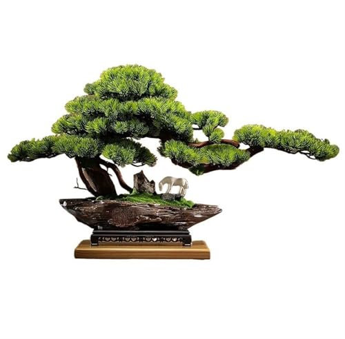 FAJNUZI2024 Künstliche Bonsai Hause Simulation Bonsai Wohnzimmer Eingang Büro Desktop Dekorative Kiefer Baum Ornamente Landschaftsbau Kunstbaum Bonsai