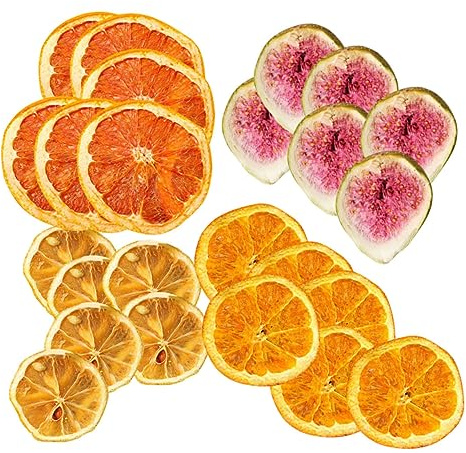 HAWILLOSCH De Tranches De Fruits Séchés pour Décoration De Gâteaux Mélange Orange Citron Figues Et pour Couronnes Et Accessoires De Photographie
