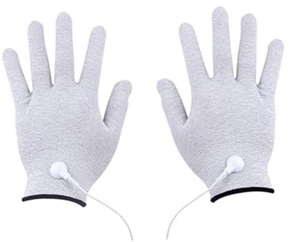 HOMOCONO Wiederverwendbare Handschuhe Weiß aus Silberfaser und Pe als Massagehandschuhe für Handmassage zu Hause