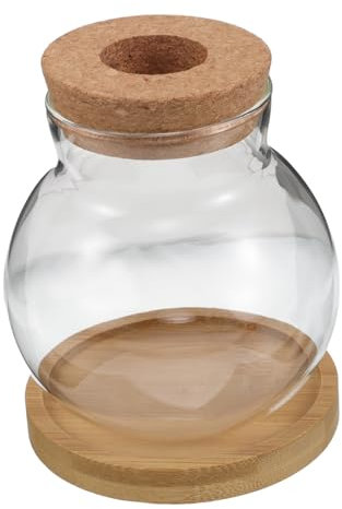 Warmhm 2 Sätze Hydro ponische Pflanzen flasche Zeitschrift Plüschtier Blumenstrauß Wasserpflanzen Vase Tischdeko Pflanzen Dose mit Korkdeckel Glasterrarien für Pflanzen Bambus Transparent