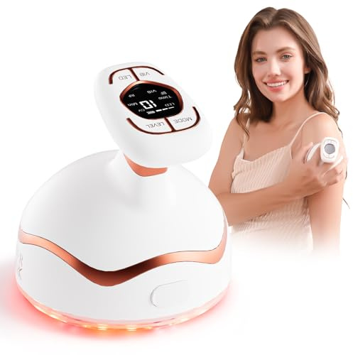 CARER BEAUTY 6 in 1 Macchina a Cavitazione Massaggiatore Anticellulite con Ultrasuoni RF EMS Luce Rossa e Blu Vibrazione per Riduzione della Cellulite e Rassodamento della Pelle