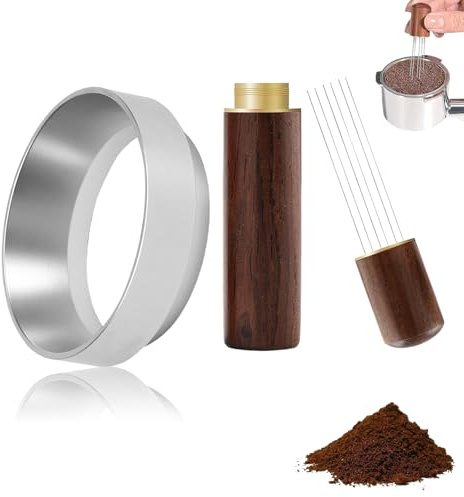 2 Stück Siebträger Zubehör, Barista Zubehör, Wdt Tool, Nadel Dosierring 51mm für Fülltrichter, Brühschüssel, Kaffeepulver Exakten Abfüllen