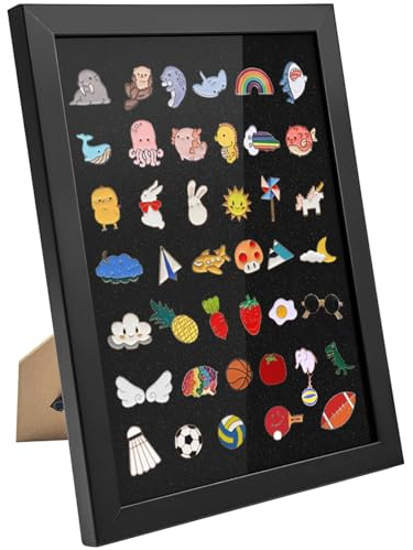 Sibosen Pin Display Case,21x30 cm Shadow Box for Lapel Pin Pin Collection Holder Pin Display Frame for Pins,Desktop and Wall Display