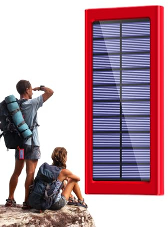 Caricatore solare Power Bank – Caricabatterie portatile per telefono, 10000 mAh, batteria esterna per escursioni, viaggi, campeggio e casa