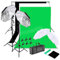 Bonnlo 2 x 3 m Support de Fond Photo, Support Toile de Fond Réglable avec 3 Pinces, Un Sac de Transport et 2 Sacs de Sable, pour Professionnel Fond Studio Photo (Kit Studio)