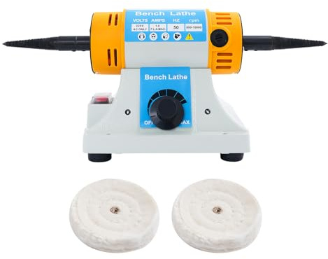 Bench Polisher, 320W Adjustable Speed Polishing Machine Multi-Functional Bench Grinder Polisher, Polishing Grinding Machine Suitable for Amber, Beeswax, Metal, Wood, Plastic