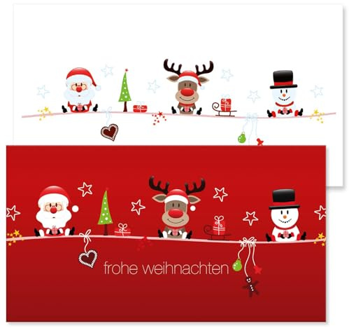 GESCHENKGUTSCHEINcom - 10 Formulare zum Erstellen eigener Gutscheine mit Umschlag für Weihnachten Weihnachtsmotiv X12321-10-V2
