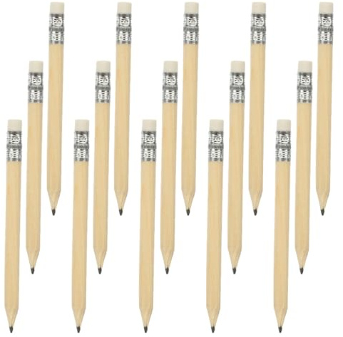 STOBAZA 200 piezas Lápices de Golf Cortos con Borrador Mini Lápices Preafilados de Madera Natural para Golf Camping Senderismo y Uso Escolar