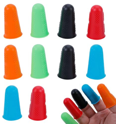 ApexPine 10 Pcs Silicone Finger Protectors 3 Sizes for Craft Sewing | 10 pack silicone finger guards 3 sizes s/m l for hot glue sewing wax craft diy hand work daily auxiliary protection use