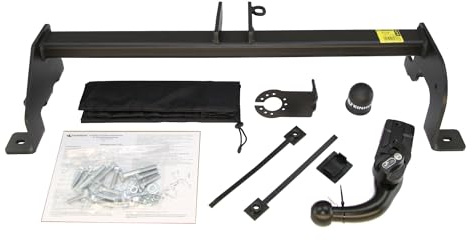 STEINHOF Anhängerkupplung horizontal abnehmbar für Suzuki Jimny 3 III SN 1998-10.2018 mit universalem E-Satz 13-polig