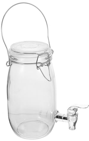 TOYANDONA Barattolo Dispenser Vetro con Rubinetto Abs per Cucina Contenitore Sigillato per Bevande e Succo Tanica Acqua Ermetica per Uso Domestico