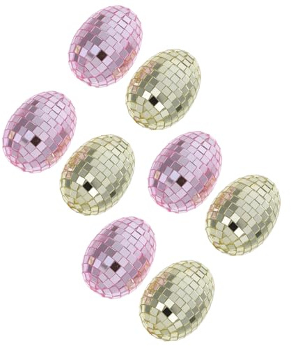 Angoily 8 Stück Osterei Spiegelkugel Glas Dekoration Reflektierend zum Aufhängen für Osterkorb Frühlings Deko Party Zubehör Zufällige Farbe