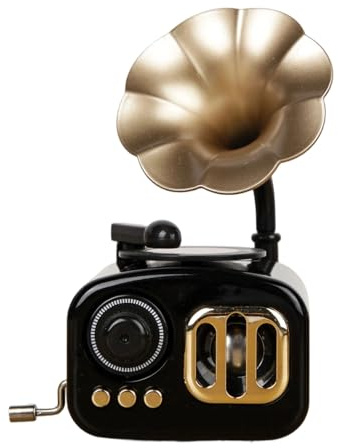 Multifunktionale nostalgische Spieluhr, Grammophon Nachbildungen, Handkurbel Mechanismus, Phonograph, musikalische Verzierung, Geburtstagsgeschenk, manuelle Kurbel, ohne Batterie, antike Dekore