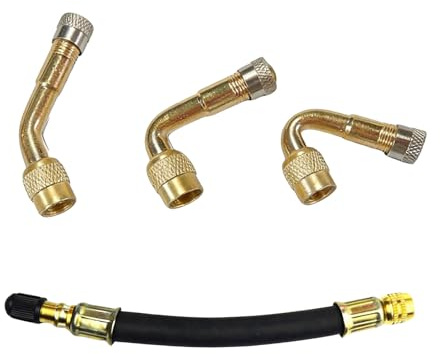 4 Stück Ventilverlängerung Autoventil,Autoventil Verlängerung Adapter | Messing 45 90 135 Grad Winkelventil Reifenventil Ventil Ventilverlängerungen Anschluss Ventilschaftverlängerung für Motorrad