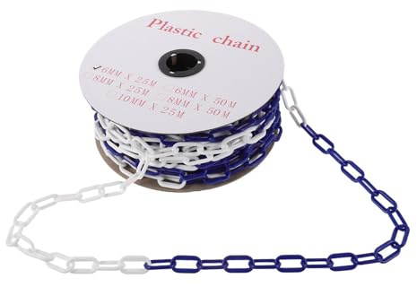 Holibanna Cadena de Plástico Ligera y Resistente Intemperie para Conos de Tráfico, Barrera de Cadena Versátil para Dividir Áreas Públicas y Eventos de Seguridad