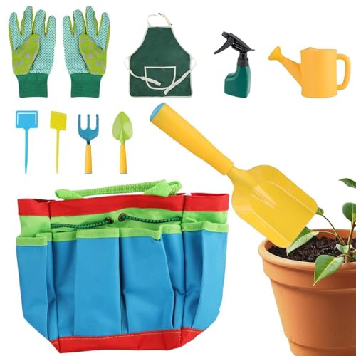 Trädgårdsredskapsset för barn - ytterblomkruka, trädgårdskit för barn, för pojkar och flickor, sommar, utomhus, uteplats, gräsmatta, gård, strand, sand,