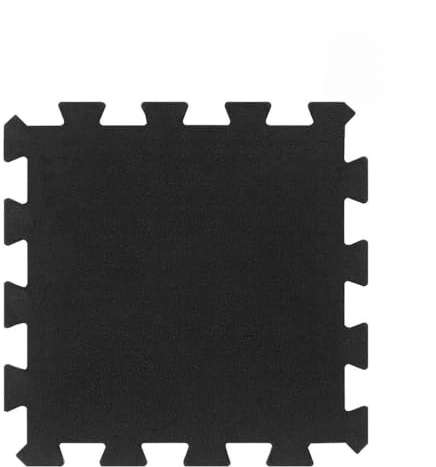 LoogCape Lot de 16 dalles de sol en caoutchouc noir - 30 x 30 cm - 16 mm d'épaisseur - Antidérapantes - Absorption des vibrations - Insonorisants - Pour salle de sport, vélo d'appartement, tapis de