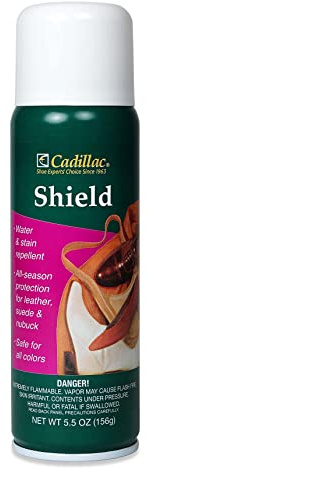 Cadillac Shield Water and Stain - Leather and Fabric Protector Spray - Great for Shoes - 5.5 oz - Waterproof and Protect Suede, Leather, Nubuck, Fabric, Nylon, Polyester & More