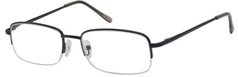 Eyekepper Klassische Metallrahmen Lesebrille Halbrand Federscharniere Buegel Leser Schwarz +4.0