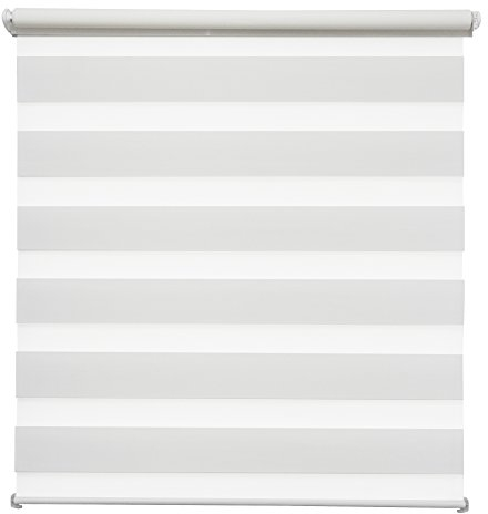 Tilldekor Doppelrollo/Duo-Rollo Klemmfix für Fenster und Türen, ohne Bohren, 100 cm x 160 cm, weiß inkl. Klemmträgern