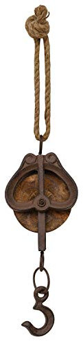 aubaho Flaschenzug Umlenkrolle Seilzug Rolle Eisen Werkzeug Antik-Stil 51cm (a)