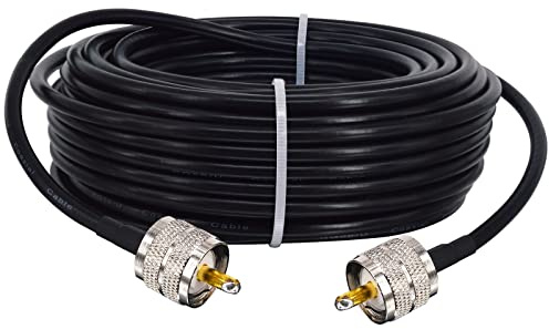 Boobrie RG58 UHF Kabel 15M PL259 Kabel RG58 UHF Stecker auf Stecker Radioantennenkabel Amateurfunk-Koaxialkabel Verlustarmes CB Koaxialkabel für CB Amateurfunk Rundfunk Telekommunikation