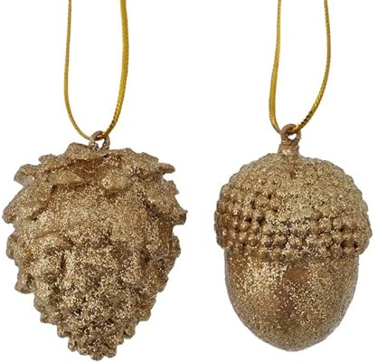2 STK Eichel Deko Gold Farben Herbstdeko 5cm Eicheln Herbst Deko n222 Herbstdeko Haselnüsse Dekofrüchte Herbstlich dekorieren