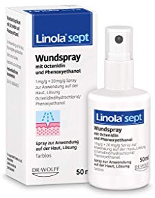 Linola sept Wundspray - zur unterstützenden antiseptischen Wundreinigung, Spray gegen Wundinfektionen - 1 x 50 ml