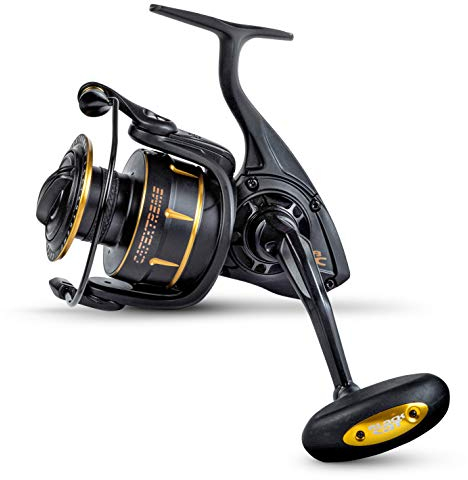 Black Cat brutal starke Catextreme Wels Angelrolle Welsrolle Bremskraft 14Kg 6 Kugellager, schwarz-gelb, 85