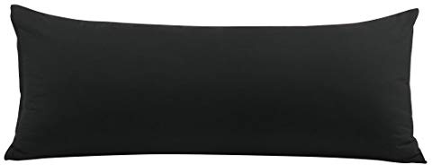PiccoCasa Brushed Body Pillow Cover Pillow Cases 1 Pack, Black 50cm x 120cm