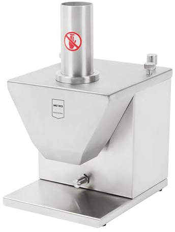 METRO Professional Currywurstschneider GWS1000 - Edelstahl, 29 x 24,5 x 36,5 cm, einstellbare Schnittstärke 5-30 mm, doppelte Sichelklinge, 135 W, Sicherheitsfunktion, kompakt & hygienisch, silber