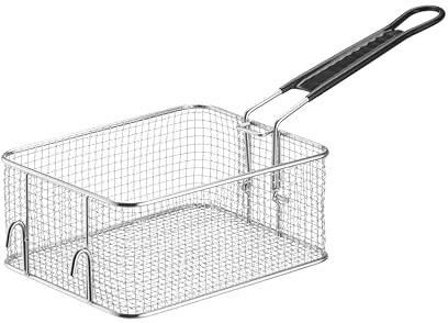 HENDI Panier à Frire, 6L, 238x185x(H)100mm | Compatible avec les friteuses HENDI 205815 et 205853, maille fine, acier inoxydable