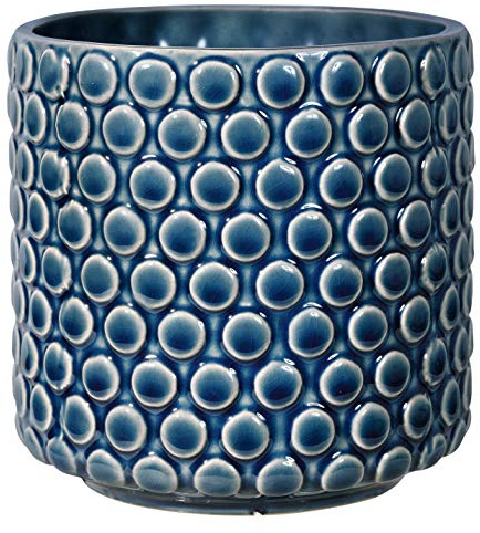 Nordring Retro Übertopf Vintage Pflanztopf für Zimmerplanzen Blumentopf Dotty M (12,5 cm ø), petrol, Keramik
