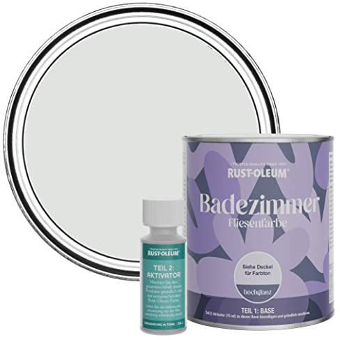 Rust-Oleum Grey Water-Resistant Bathroom Tile Paint in Gloss Finish - Library Grey 750ml