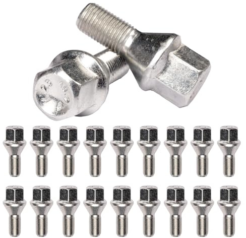 20 Bulloni Ruota Compatibili con Fiat 500X 500L Tipo Fissaggio Ruote Gomme Cerchi in Acciaio Lega Ferro Made in Italy M12x1,25
