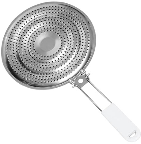 Home-X Stainless Steel Heat Diffuser for Gas and Electric Stove - Even Heat Distribution Induction Cooktop Adapter Plate - Food Warmer Simmer Plate for Gas Stove with Flame Guard, Cool-Touch Handle