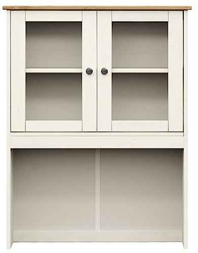 Tidyard Aufsatz für Highboard Schrank Anrichte Sideboard Kommode Schrankaufsatz Aufsatzschrank Weiß 78x30x100 cm Massivholz Kiefer