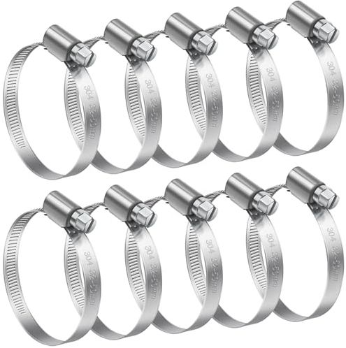 Bolatus Fascette stringitubo regolabili da 32-50 mm, acciaio inossidabile 304, per tubi d'acqua e carburante