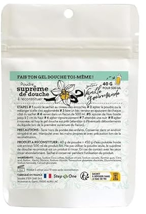 Duschgel in Pulverform Vanille Gourmand - zum selbst Mischen - 40gr = 500ml - Step One