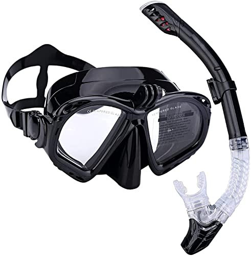 Schnorchelmaske für Erwachsene und Kinder, Schnorchelmasken-Set für Erwachsene, Anti-Beschlag-Schnorchelausrüstung, 180°-Panoramasichtbrille zum Tauchen, Schnorcheln, Schwimmen