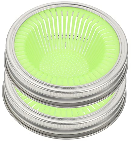 COLLBATH 2stücke Sprouting Jar Deckel Öffnung Rostfreier Edelstahl Siebdeckel Für Keimgläser Mit Praktischem Belüftungsfilter Wiederverwendbare Filterabdeckung Für Nachhaltige Sprossenzucht