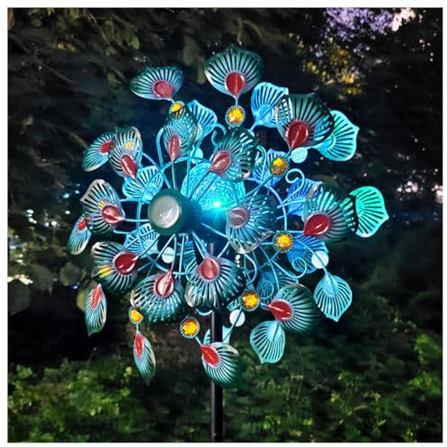 LHCXKJGS Solaire Moulin A Vent Jardin Exterieur, 213cm Sculptures Et Mobiles à Vent Lampe LED à énergie Solaire, Moulin à Vent Jardin Exterieur pour Le Jardin, DéCoration De Terrasse