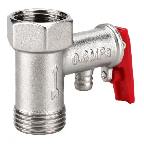 Uadme 1/2 Brass Pressure Relief Valve, 0.8MPa, Water Heater | Pressure Reducing Function, Safety Protection, For Bathroom, Toilet, Kitchen, Corrosion Resistant, Easy Installation