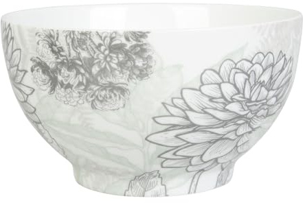GENEVIEVE LETHU 536514 Bol 55 cl Porcelaine - Collection GRAVURES COLOREES - Ø 13 cm H 7 cm - Coloris Vert